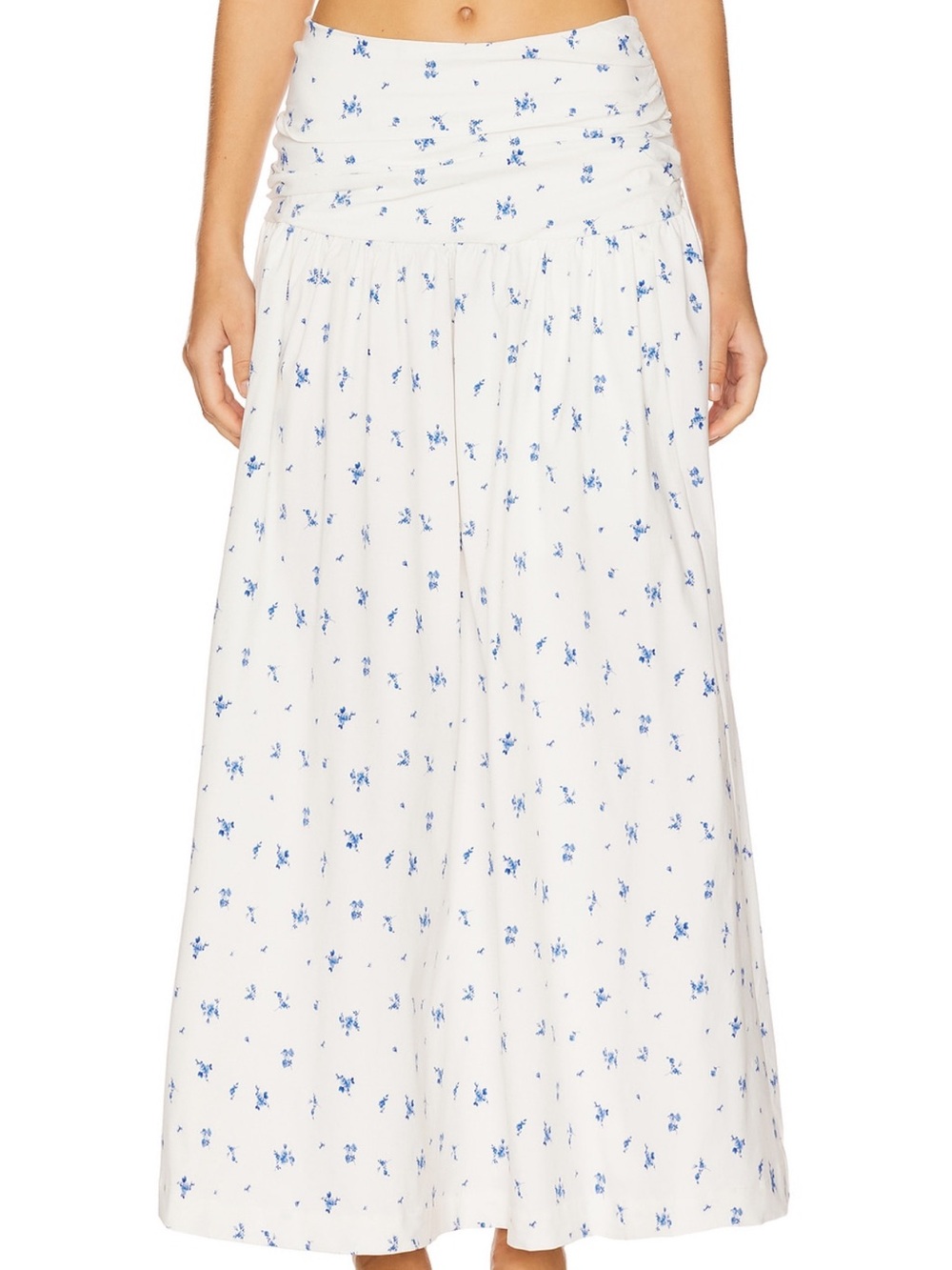 WeWoreWhat White Maxi Skirt with Blue Floral